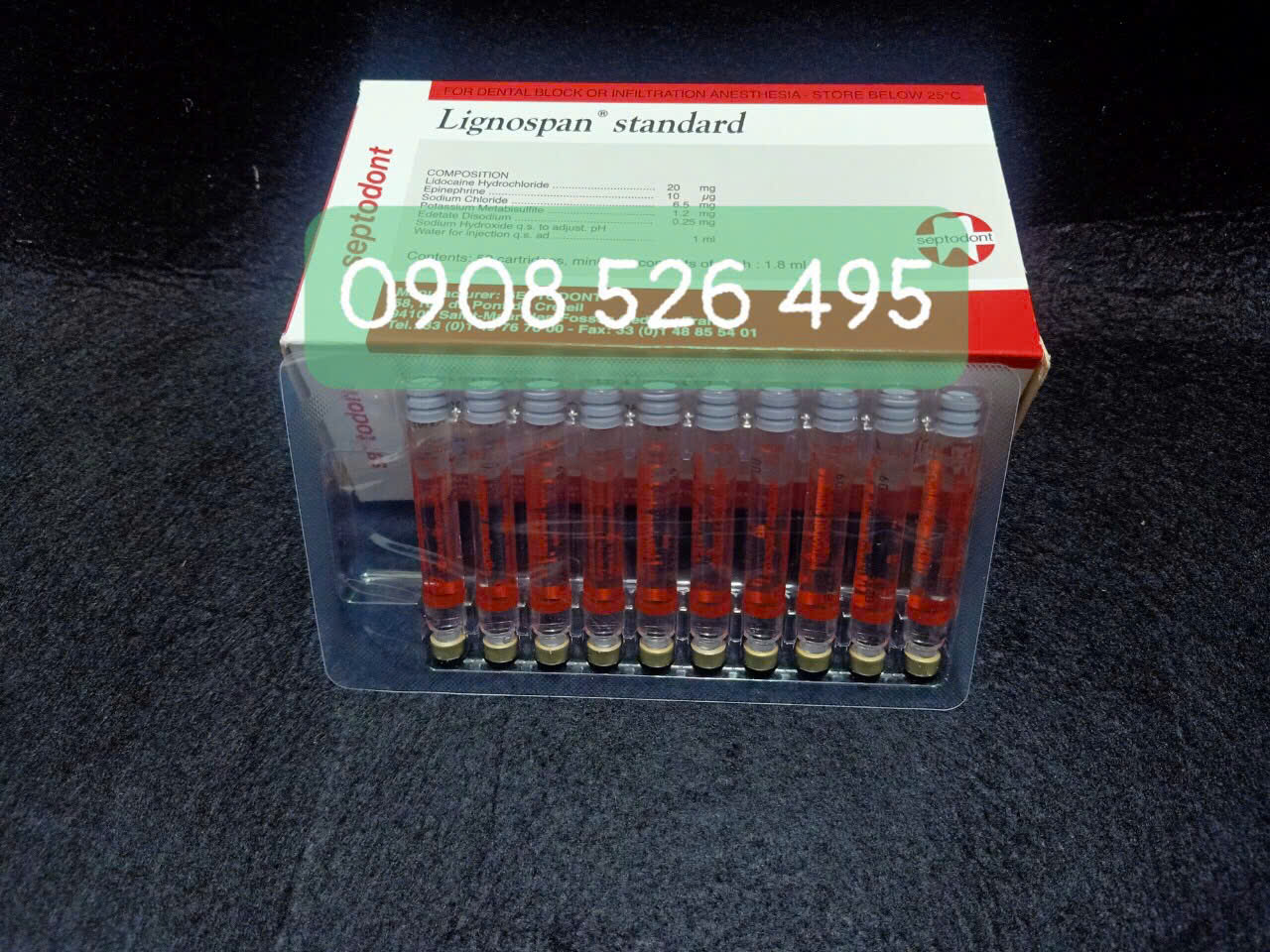 Tê Pháp đỏ Lignospan Standard 2% - Septodont