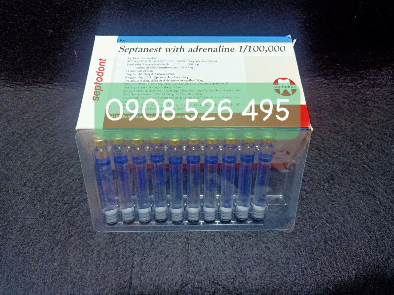 Tê Pháp xanh dương Septanest 4% - Septodont