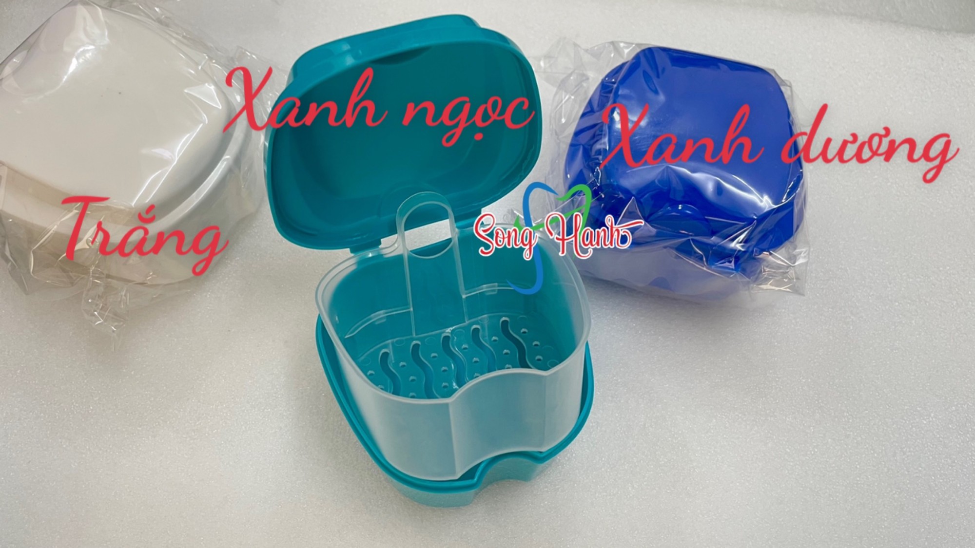 Hộp đựng máng tẩy trắng, hàm tháo lắp, đựng hàm răng giả cỡ lớn